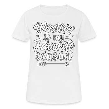Wrestling is my favorite Season - Women's Breathable T-Shirt - white - Front - AI Model Female 172 dark (172cm)