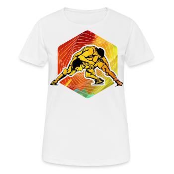 Lutte - T-shirt respirant Femme - blanc - Devant - AI Model Female 172 dark (172cm)