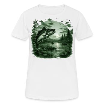 Poisson bar - T-shirt respirant Femme - blanc - Devant - AI Model Female 172 dark (172cm)