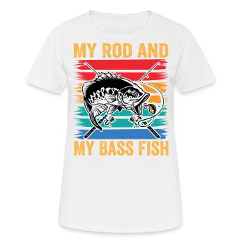 Meine Rute und mein Barschfisch - Frauen T-Shirt atmungsaktiv - Weiß - Vorne - AI Model Female 172 dark (172cm)