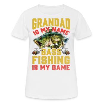 Grandad is my name bass fishing is my game - Women's Breathable T-Shirt - white - Front - AI Model Female 172 dark (172cm)