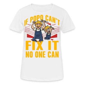 Wenn Popo es nicht reparieren kann, kann es niemand - Frauen T-Shirt atmungsaktiv - Weiß - Vorne - AI Model Female 172 dark (172cm)