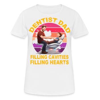 Dentist Dad filling Cavities filling Hearts - Women's Breathable T-Shirt - white - Front - AI Model Female 172 dark (172cm)