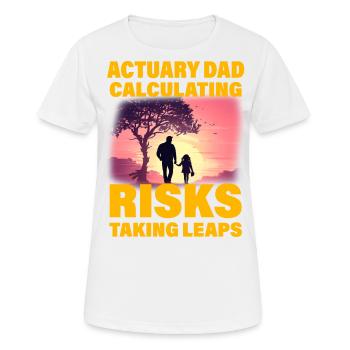 Aktuar Papa Risiken berechnen und Sprünge machen - Frauen T-Shirt atmungsaktiv - Weiß - Vorne - AI Model Female 172 dark (172cm)