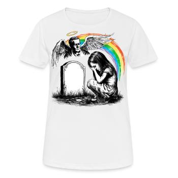 Mourning Dad Daughter Grave Angel - Women's Breathable T-Shirt - white - Front - AI Model Female 172 dark (172cm)