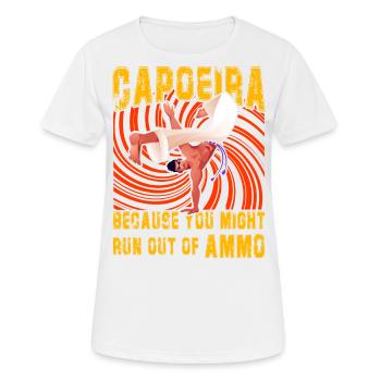 Capoeira, weil dir die Munition ausgehen könnte - Frauen T-Shirt atmungsaktiv - Weiß - Vorne - AI Model Female 172 dark (172cm)