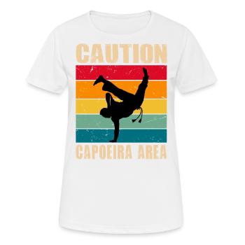 Achtung Capoeira Gebiet - Frauen T-Shirt atmungsaktiv - Weiß - Vorne - AI Model Female 172 dark (172cm)