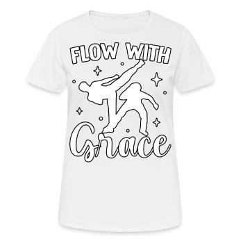 Mit Anmut fließen - Frauen T-Shirt atmungsaktiv - Weiß - Vorne - AI Model Female 172 dark (172cm)