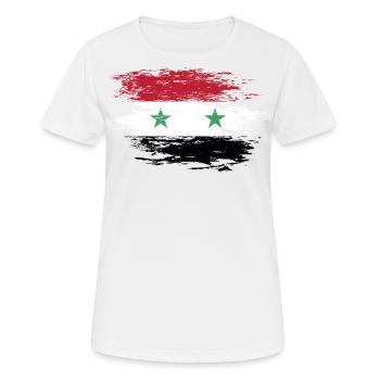Syrien Flagge used - Frauen T-Shirt atmungsaktiv - Weiß - Vorne - AI Model Female 172 dark (172cm)