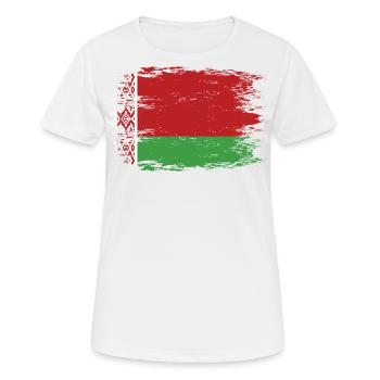 Drapeau de la Biélorussie look utilisé - T-shirt respirant Femme - blanc - Devant - AI Model Female 172 dark (172cm)