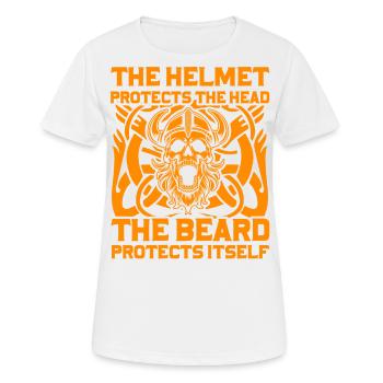 Le casque protège la tête, la barbe la protège - T-shirt respirant Femme - blanc - Devant - AI Model Female 172 dark (172cm)