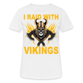 Je fais un raid avec les Vikings - T-shirt respirant Femme - blanc - Devant - AI Model Female 172 dark (172cm)