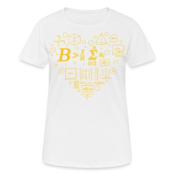 Jeu de mots mathématique - Soyez supérieur à la moyenne - T-shirt respirant Femme - blanc - Devant - AI Model Female 172 dark (172cm)