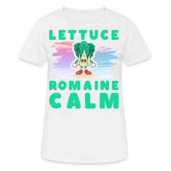 Lettuce Romaine Calm – Funny Salad - Women's Breathable T-Shirt - white - Front - AI Model Female 172 dark (172cm)