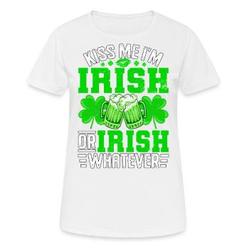 Embrasse-moi, je suis irlandais ou irlandais peu importe - T-shirt respirant Femme - blanc - Devant - AI Model Female 172 dark (172cm)