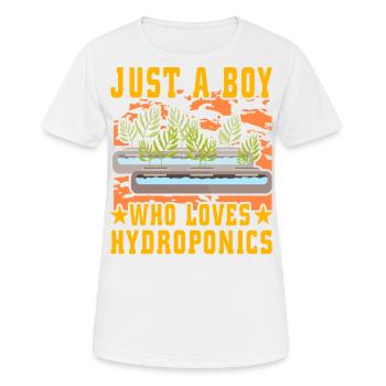 Just a Boy who loves Hydroponics - Women's Breathable T-Shirt - white - Front - AI Model Female 172 dark (172cm)