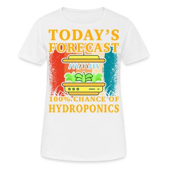 Today's forecast 100% chance of Hydroponics - Women's Breathable T-Shirt - white - Front - AI Model Female 172 dark (172cm)