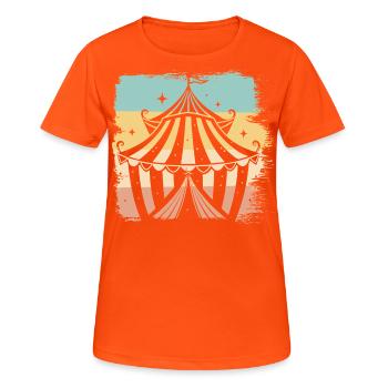 Cirque - T-shirt respirant Femme - orange néon - Devant - AI Model Female 172 dark (172cm)