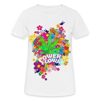 Flower Power - T-shirt respirant Femme - blanc - Devant - AI Model Female 172 dark (172cm)