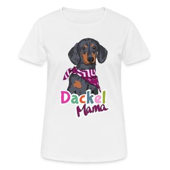 Dackel Mama / Dachshund Mom - Frauen T-Shirt atmungsaktiv - Weiß - Vorne - AI Model Female 172 dark (172cm)