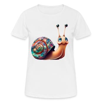 Opal Snail - Opal Schnecke Schneckenhaus - Frauen T-Shirt atmungsaktiv - Weiß - Vorne - AI Model Female 172 dark (172cm)