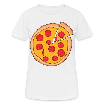 Pizza - Frauen T-Shirt atmungsaktiv - Weiß - Vorne - AI Model Female 172 dark (172cm)