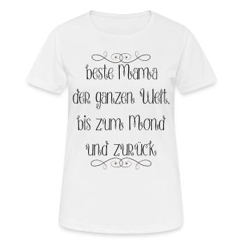 Beste Mama der Welt "Geschenkidee" - Frauen T-Shirt atmungsaktiv - Weiß - Vorne - AI Model Female 172 dark (172cm)