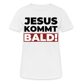 Jesus Christus kommt bald - Christliches Shirt - Frauen T-Shirt atmungsaktiv - Weiß - Vorne - AI Model Female 172 dark (172cm)