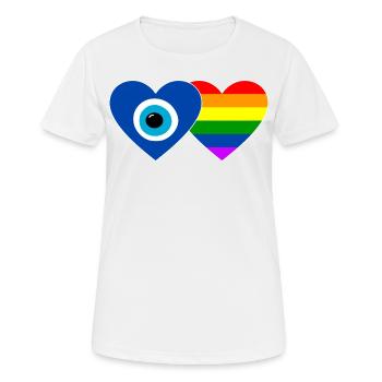 Nazar Bead Rainbow Flag - Women's Breathable T-Shirt - white - Front - AI Model Female 172 dark (172cm)