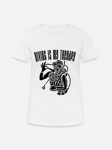 Diving Is My Therapy (2) - Women's Breathable T-Shirt - white