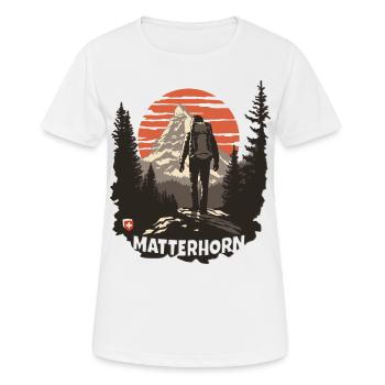 Matterhorn Hiking Souvenir Zermatt Switzerland Valais - Women's Breathable T-Shirt - white - Front - AI Model Female 172 dark (172cm)