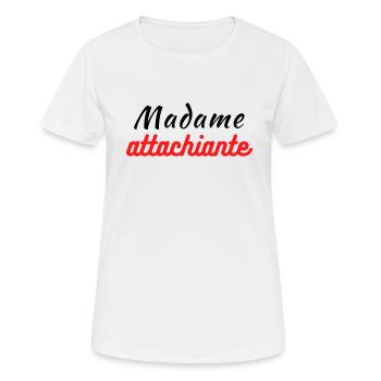 Madame attachiante - T-shirt respirant Femme - blanc - Devant - AI Model Female 172 dark (172cm)