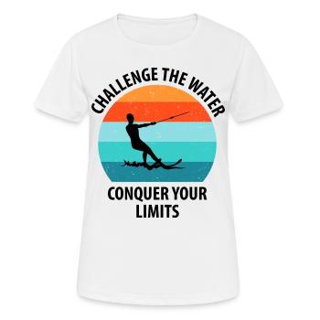 Ski nautique, ski nautique, skieurs nautiques - T-shirt respirant Femme - blanc - Devant - AI Model Female 172 dark (172cm)