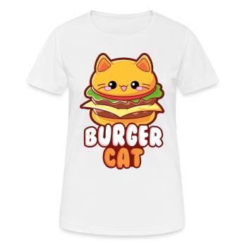 Burger Cat moodrush - T-shirt respirant Femme - blanc - Devant - AI Model Female 172 dark (172cm)