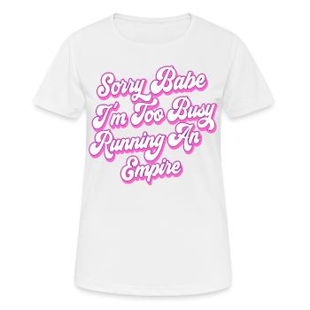 Busy Empire Runner | Colors changeable - Women's Breathable T-Shirt - white - Front - AI Model Female 172 dark (172cm)