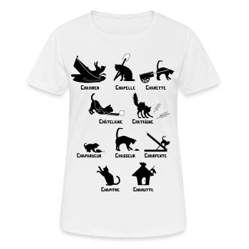Chat drôle - T-shirt respirant Femme - blanc - Devant - AI Model Female 172 dark (172cm)