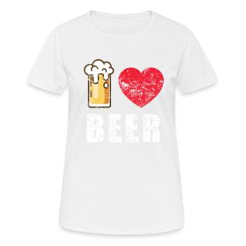 I Love Beer I Wiesn Bayern Munich - Frauen T-Shirt atmungsaktiv - Weiß - Vorne - AI Model Female 172 dark (172cm)