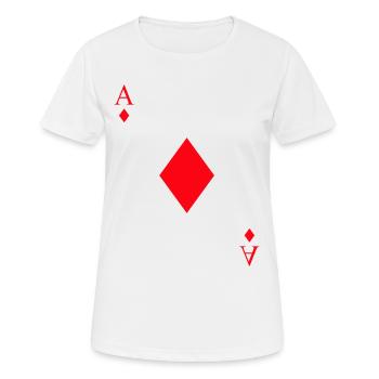 Kartenspiel Karo Ass - Frauen T-Shirt atmungsaktiv - Weiß - Vorne - AI Model Female 172 dark (172cm)