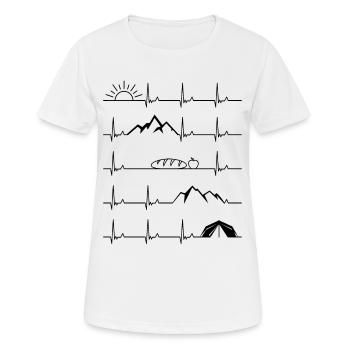 Battement de coeur de camping - T-shirt respirant Femme - blanc - Devant - AI Model Female 172 dark (172cm)