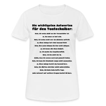 Tontechniker Spruch - Frauen T-Shirt atmungsaktiv - Weiß - Vorne - AI Model Female 172 dark (172cm)