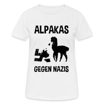 Anti Nazi Spruch - Frauen T-Shirt atmungsaktiv - Weiß - Vorne - AI Model Female 172 dark (172cm)