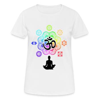 Symboles de chakra de méditation Les sept chakras - T-shirt respirant Femme - blanc - Devant - AI Model Female 172 dark (172cm)