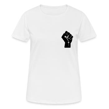Black Lives Matter Faust - Frauen T-Shirt atmungsaktiv - Weiß - Vorne - AI Model Female 172 dark (172cm)