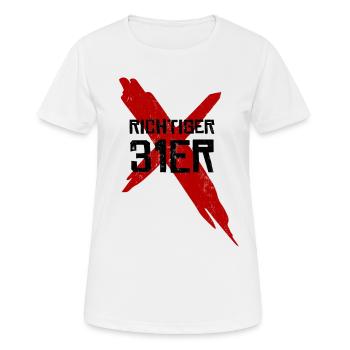 Richtiger 31er - Frauen T-Shirt atmungsaktiv - Weiß - Vorne - AI Model Female 172 dark (172cm)