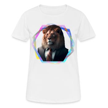 Lion en costume - T-shirt respirant Femme - blanc - Devant - AI Model Female 172 dark (172cm)