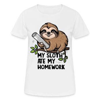 Ma paresse a mangé mes devoirs - T-shirt respirant Femme - blanc - Devant - AI Model Female 172 dark (172cm)