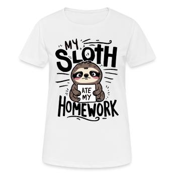 Ma paresse a mangé mes devoirs - T-shirt respirant Femme - blanc - Devant - AI Model Female 172 dark (172cm)