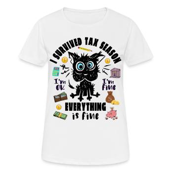 J’ai survécu à la saison des impôts - T-shirt respirant Femme - blanc - Devant - AI Model Female 172 dark (172cm)