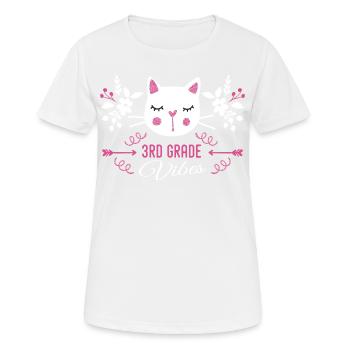 3rd grade | Grade Vibes Back to School Cute Cat - T-shirt respirant Femme - blanc - Devant - AI Model Female 172 dark (172cm)