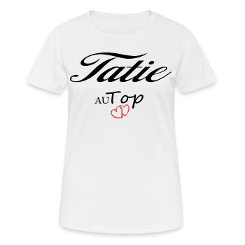 Tatie Au Top Idée Cadeau - T-shirt respirant Femme - blanc - Devant - AI Model Female 172 dark (172cm)